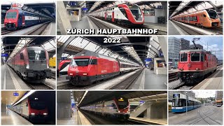 Züge beim Zürich Hauptbahnhof  Trains at Zurich Central Station 2022 [upl. by Seafowl889]