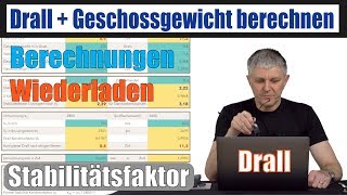 Drall und Geschossgewicht berechnen inkl Stabilitätsfaktor deutsch Excel und NumbersDatei [upl. by Flynn]