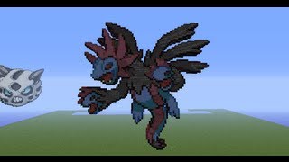 minecraft pixel art tutorial 61 Hydreigon [upl. by Aila473]