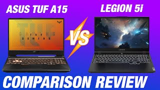 Lenovo Legion 5i vs Asus TUF A15 Comparison Review  AMD vs Intel  Best for Gamers Video Editors [upl. by Orelie]