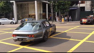 Jensen Interceptor V10 Driving in London [upl. by Ycak]