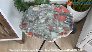 Model  1342BS001 Polished Bloodstone Jasper Side Table by BrazilGemscom 🏷 FOR SALE 🛍🛒Shop Now [upl. by Doowyah]