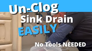 How To Easily Unclog A Clogged Sink  No Tools Needed [upl. by Cohe]