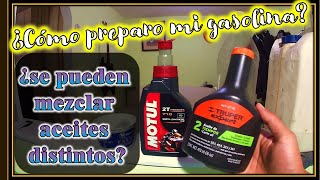 Como preparo mi gasolina para BICIMOTO  Cuanto aceite uso  se pueden mezclar dos aceites distintos [upl. by Dream]