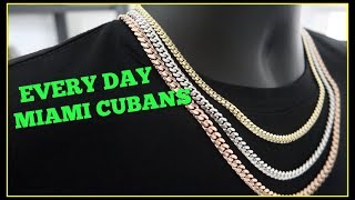 EVERYDAY Miami Cuban link chain SIZES [upl. by Leiruh]