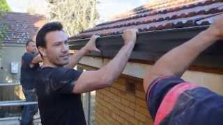 The Home Team Stratco Installing Gutters [upl. by Tnafni]