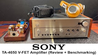 Sony TA4650 VFET Amplifier Part 5  Review  Benchmarking [upl. by Arodoet]