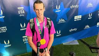 Cole Hocker after winning 2024 US Olympic Trials 1500 [upl. by Haissem]