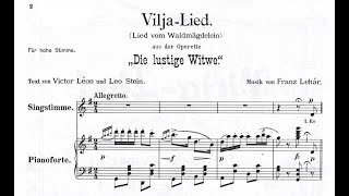 ViljaLied Vilia from The Merry WidowFranz Lehár Piano Accompaniment [upl. by Chiles]