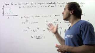 Adiabatic Compression of Monatomic Ideal Gas Example [upl. by Ahsinak]