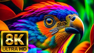 WILD BIRDS  8K 60FPS ULTRA HD  With Nature Sounds Colorfully Dynamic [upl. by Yacano]