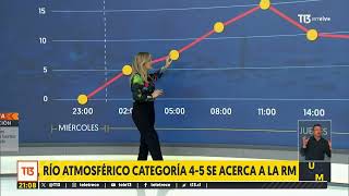 Río atmosférico categoría 45 se acerca a la RM Podría dejar más de 100 mm de agua [upl. by Nysilla]