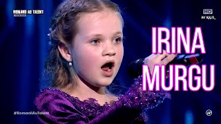 Irina Murgu un înger cu VOCE de aur Moment de GOLDEN BUZZ cu o mică prinţesă la Românii au Talent [upl. by Joelynn818]