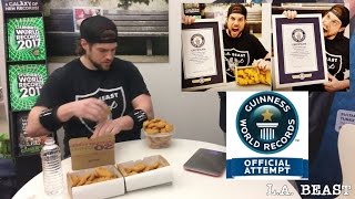 Most Chicken Nuggets Eaten in 3 min NEW Guinness World Records Title  LABEAST [upl. by Sabine]