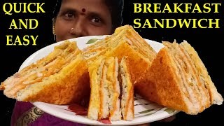 BREAKFAST CHEESE OMELET SANDWICH IN STREET FOOD STYLE  BREAKFAST Omelet  Madurai Samayal [upl. by Yadnil965]