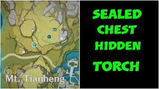 Mt Tianheng torch puzzle Genshin Impact liyue Cave sealed exquisite chest guide [upl. by Idoc985]