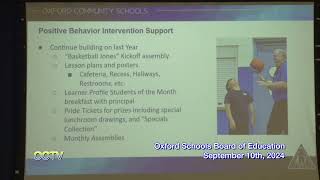 Oxford Schools Board of Education September 10th 2024 [upl. by Dyraj981]