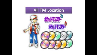 All TMs Locations in Pokémon Red and Blue Versions [upl. by Jezrdna]