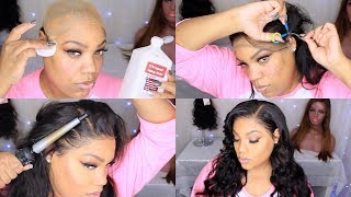 VERY DETAILED Lace Frontal Wig Install  Stocking Cap Method  Cutting The Lace  Charlion Patrice [upl. by Cottle]