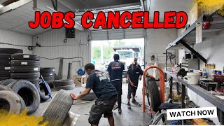 DUMP TRUCK JOBS GET CANCELED DUE TO RAIN WHAT DO YOU DO POPS THREATENS KIDS TO WORK AT TIRE SHOP [upl. by Gnohc]