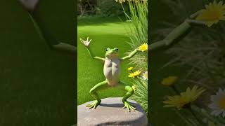 Upright Frog with Hands Clasped Behind Head in a Garden [upl. by Eladnyl718]