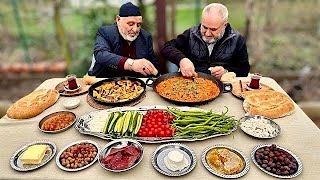 THE BEST TURKISH VILLAGE BREAKFAST EVER 🍳 EASY RECIPES❗️ OUTDOOR COOKING [upl. by Sybila]