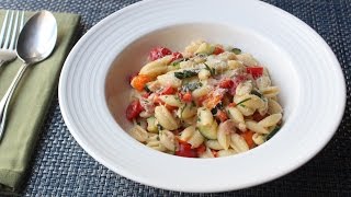 Summer Vegetable Cavatelli with Fresh Corn Cream  Summer Pasta Recipe [upl. by Brodsky]