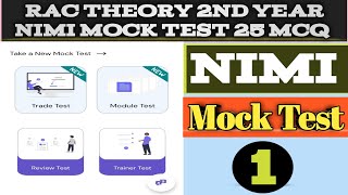 RAC Theory 2nd Year Nimi Mock Test 25 MCQ  Nimi Mock Test  1 [upl. by Kcira]