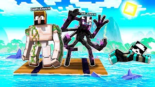 😱Trapped on a RAFT as MUTANT MOBS in Minecraft [upl. by Merell]