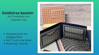 Geldbörse  Portemonnaie Wallet basteln 💚 Gutschein Verpackung 💚 Männer 💚 Stampin‘ Up 💚 66 [upl. by Telocin]