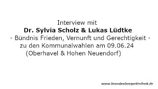 Bündnis Frieden Vernunft und Gerechtigkeit  Interview mit Dr Sylvia Scholz und Lukas Lüdtke [upl. by Eillam]