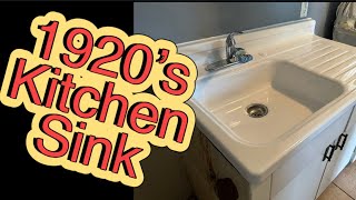 We restored a 1920’s kitchen porcelain sink  Refinish Reglaze bathtub sink [upl. by Aivila888]