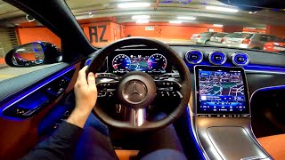 NEW Mercedes CCLASS 2023  NIGHT POV test drive PURE DRIVING C 300 4MATIC [upl. by Weidman550]