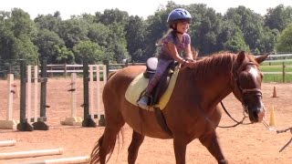 Sister Horse Races  Crazy8Family [upl. by Aetnuahs]