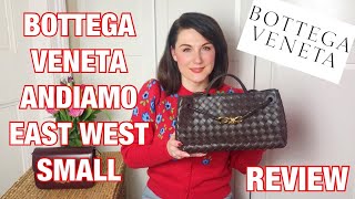 BOTTEGA VENETA Andiamo East West Small Bag Review Pros and Cons and Mod Shots [upl. by Ailis]