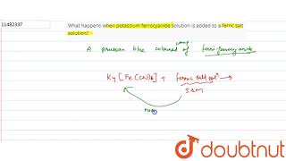 What happens when potassium ferrocyanide solution is added to a ferric salt solution [upl. by Aiyram]