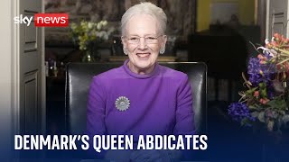 Denmarks queen abdicates after 52 years on the throne [upl. by Olimac]