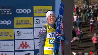 Jessie Diggins on the Podium in Minneapolis 10k Skate  Stifel Loppet Cup [upl. by Merissa]