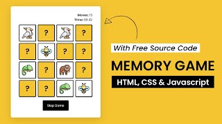 Memory Game Javascript Project  HTML CSS Javascript [upl. by Conger558]