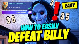 How to EASILY Find and Defeat BILLY Boss Battle Location  Fortnite Fortnitemares Quest [upl. by Afrika988]