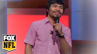 Manny Pacquiao sings touching tribute to the NFL  Americas Pregame [upl. by Euqininod]