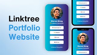 Build a Linktree Portfolio Website With HTML amp CSS [upl. by Anwahsar]