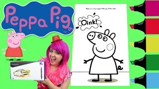 Coloring Peppa Pig Muddy Puddles Coloring Book Page Colored Markers Prismacolor  KiMMi THE CLOWN [upl. by Atteloc943]