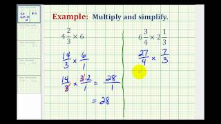 Example 1 Multiplication Involving Mixed Numbers [upl. by Skcirdnek925]