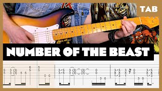 Iron Maiden  Number of the Beast  Guitar Tab  Lesson  Cover  Tutorial [upl. by Ateekal]