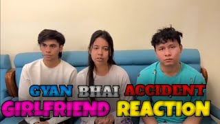 Gyan Gaming Girlfriend React on Accident🤧  Gyan Bhai Accident🥺  Tonde Game And Aayush Reaction [upl. by Recnal642]