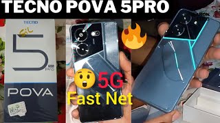 Tecno pova 5 pro 5G unboxing all settings review  Tecno Pova 5 pro gaming phone [upl. by Ydderf]