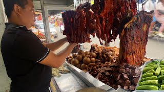 Tasty BBQ Pork Belly amp Braised Pork Organs  Street Food in Phnom Penh Cambodia [upl. by Dorion]