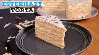 Hungarian Esterházy Torta Recipe  Just Cook [upl. by Galanti41]