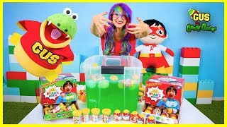 Ryan ToysReview Ryans World Slime Baff Surprise Toys Challenge  Mystery Slime Putty Molekules [upl. by Horst273]